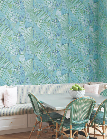 York Garden Muse Crown Canopy Peel & Stick Wallpaper - Blue