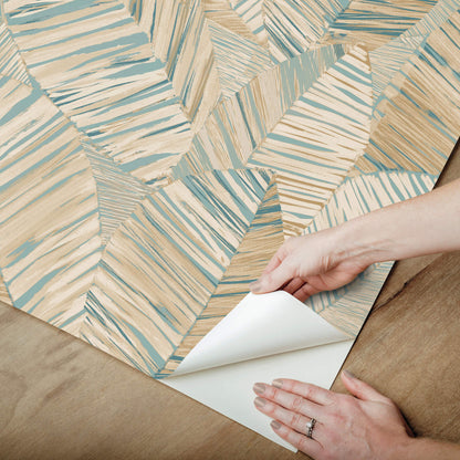 York Garden Muse Crown Canopy Peel & Stick Wallpaper - Teal