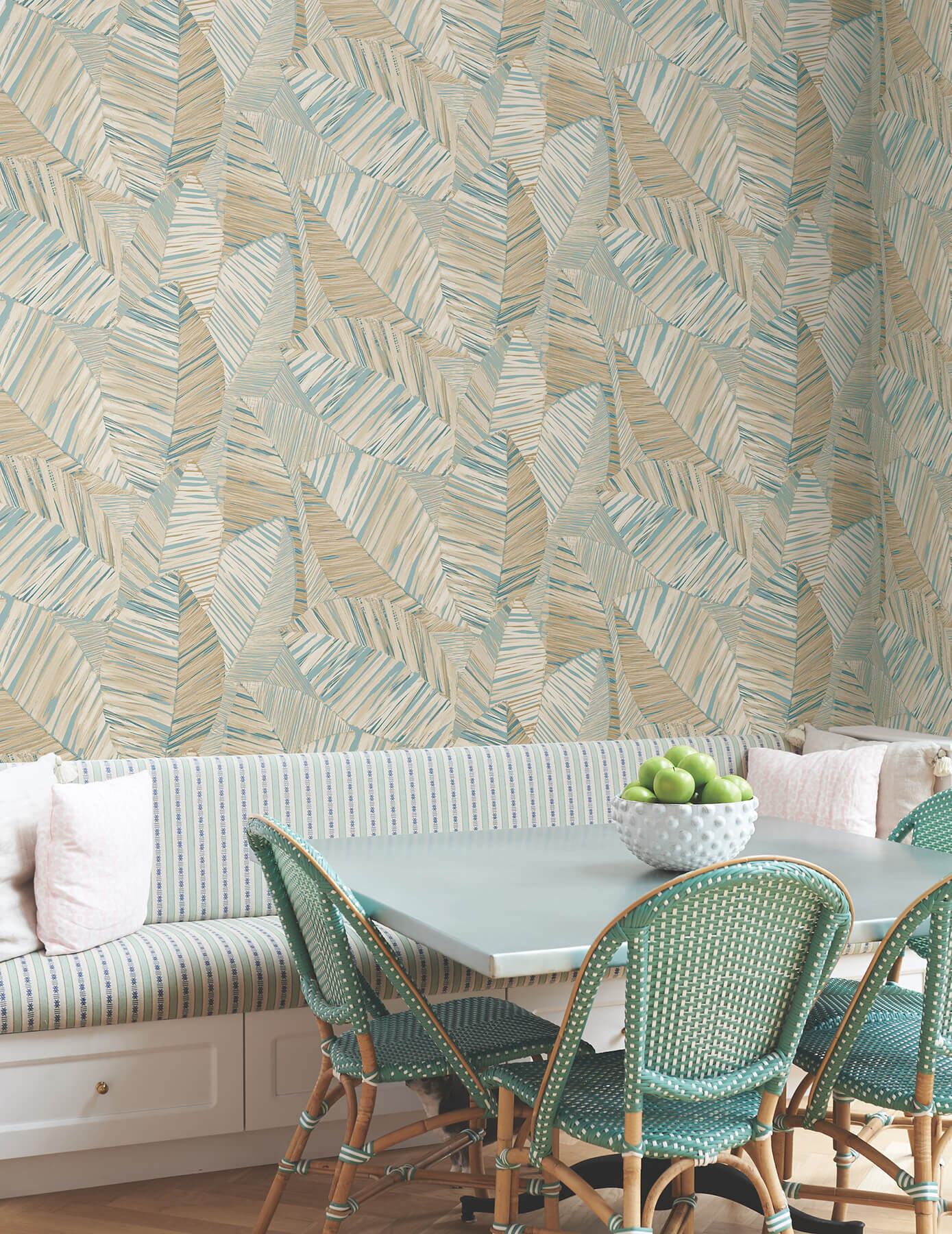 York Garden Muse Crown Canopy Peel & Stick Wallpaper - Teal