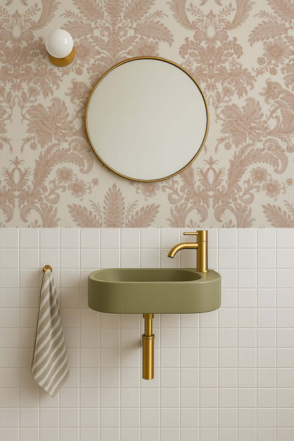 Mitchell Black Parlor Paper Wallpaper - Apricot