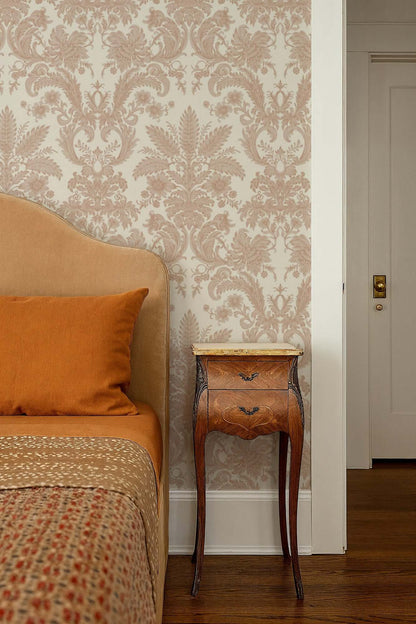 Mitchell Black Parlor Paper Wallpaper - Apricot
