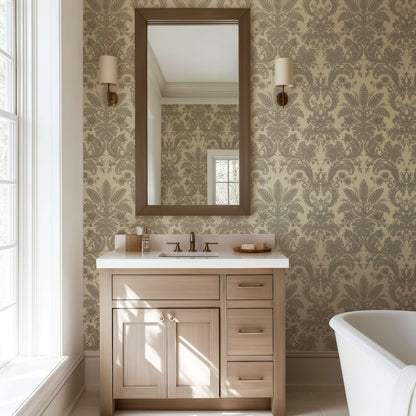 Mitchell Black Parlor Paper Wallpaper - Champagne