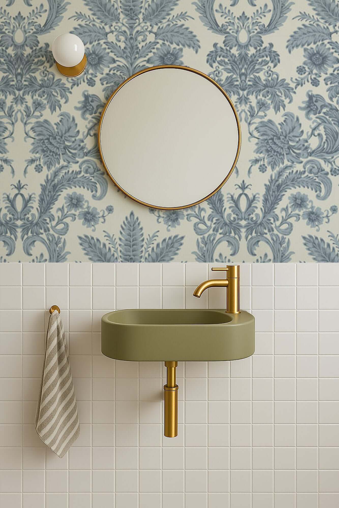 Mitchell Black Parlor Paper Wallpaper - Glacial