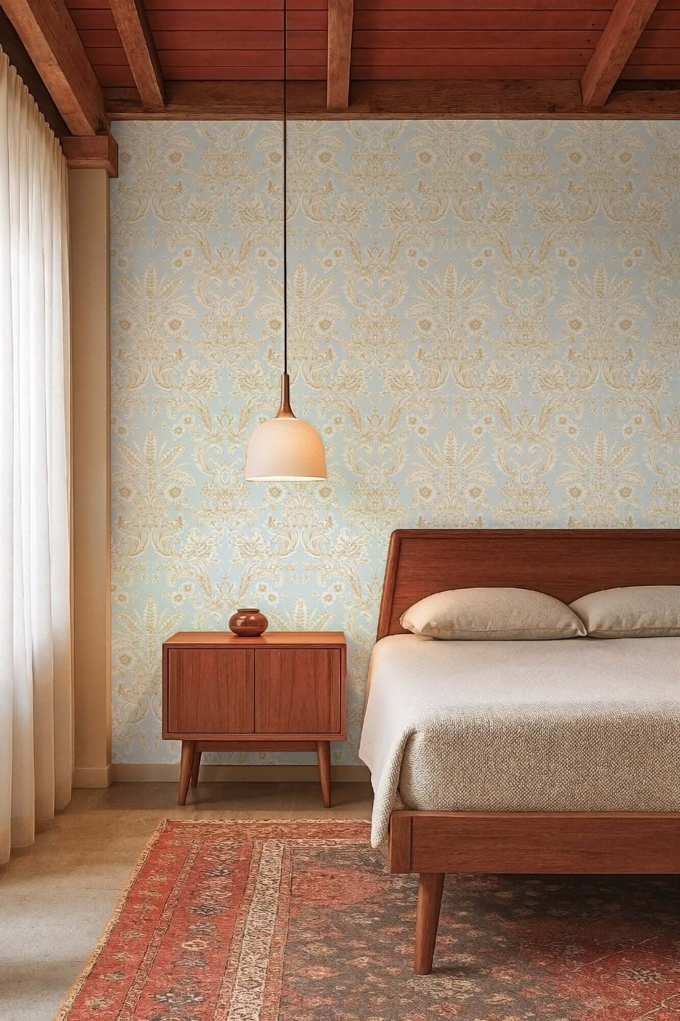 Mitchell Black Parlor Paper Wallpaper - Hazy Daytime