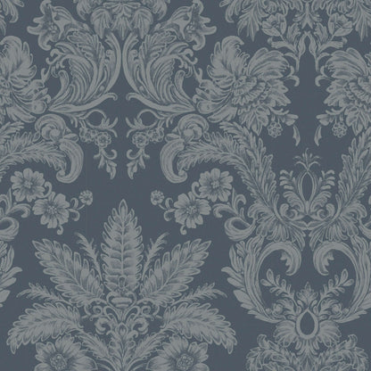Mitchell Black Parlor Paper Wallpaper - Midnight