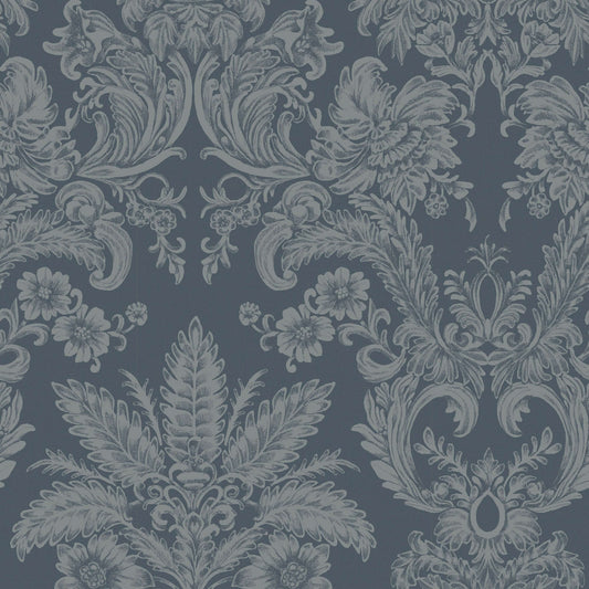 Mitchell Black Parlor Paper Wallpaper - Midnight