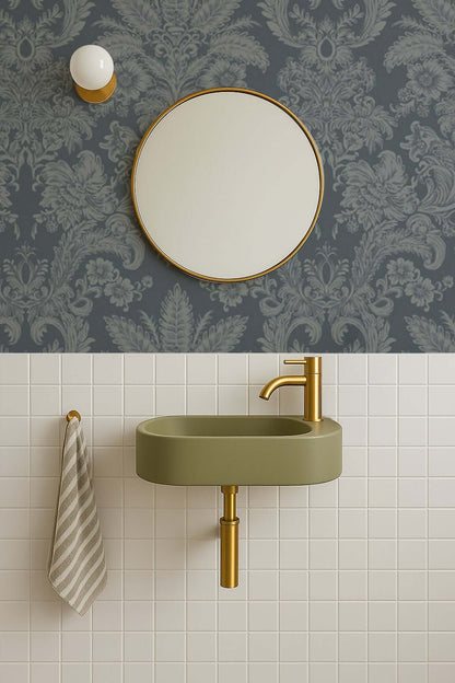 Mitchell Black Parlor Paper Wallpaper - Midnight