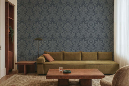 Mitchell Black Parlor Paper Wallpaper - Midnight