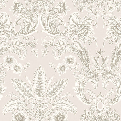 Mitchell Black Parlor Paper Wallpaper - Pale Blush