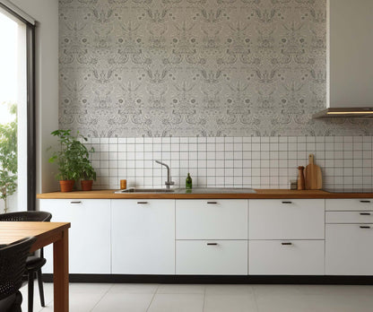 Mitchell Black Parlor Paper Wallpaper - Silverprint