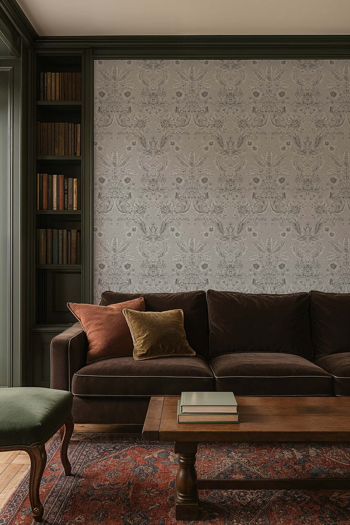 Mitchell Black Parlor Paper Wallpaper - Silverprint