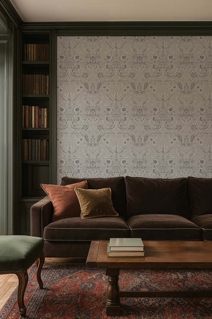 Mitchell Black Parlor Paper Wallpaper - Silverprint