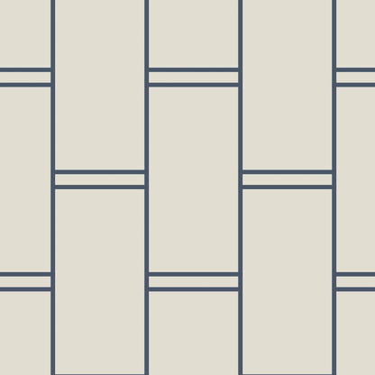 Mitchell Black Pillar Stripe Wallpaper - Oxford Blue
