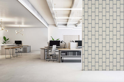 Mitchell Black Pillar Stripe Wallpaper - Oxford Blue