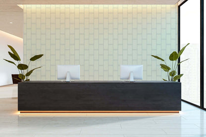 Mitchell Black Pillar Stripe Wallpaper - Pale Mineral Blue