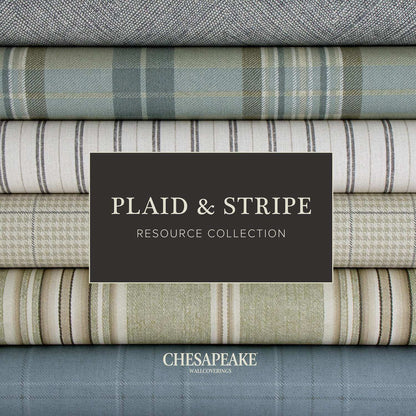 Chesapeake Plaid & Stripe Twain Wallpaper Sample - Dove