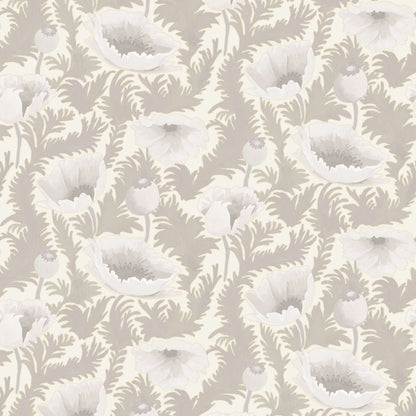 Mitchell Black Poppy Bloom Wallpaper - Desert Linen