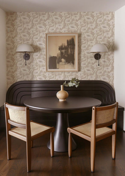Mitchell Black Poppy Bloom Wallpaper - Desert Linen