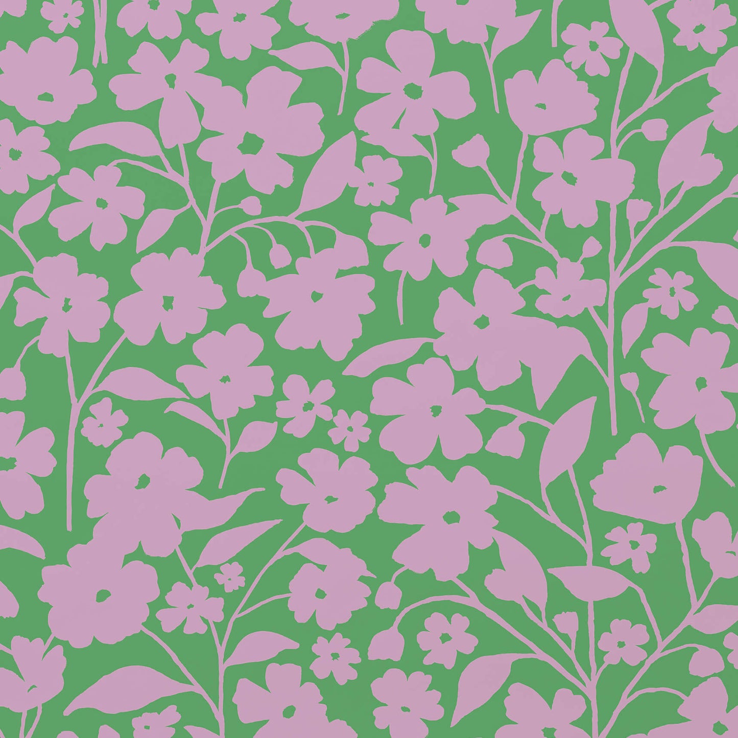MAKELIKE Posy Wallpaper - Lavender & Green