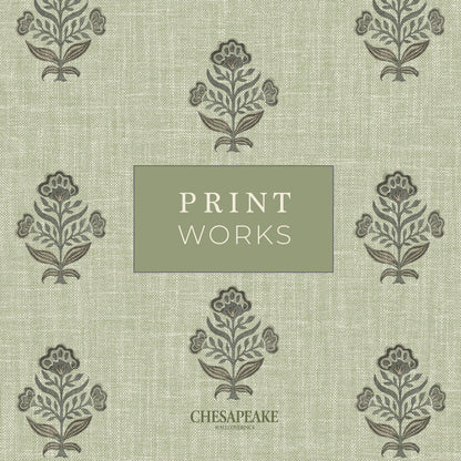Chesapeake Printworks Hollyhock Wallpaper - Aqua