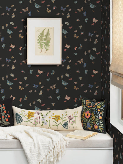 Rifle Paper Co. Butterfly House Wallpaper - Black