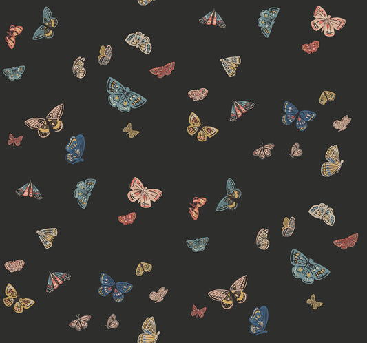 Rifle Paper Co. 3rd Edition Butterfly House Wallpaper - Black