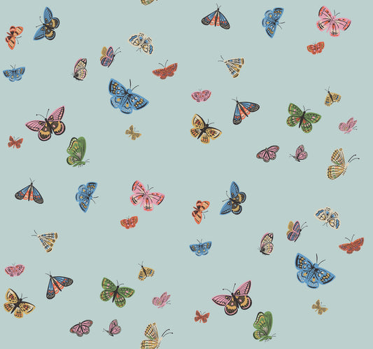 Rifle Paper Co. 3rd Edition Butterfly House Wallpaper - Light Blue
