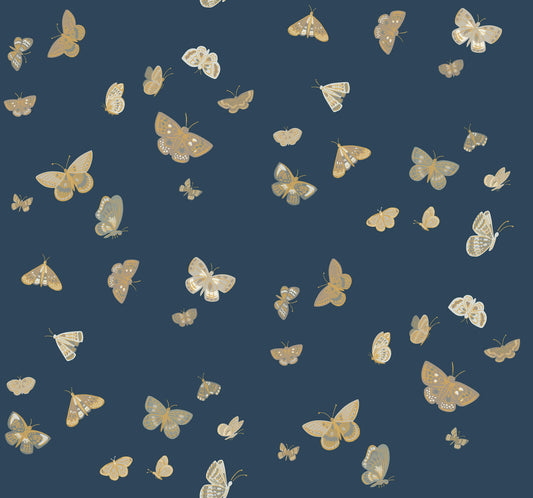 Rifle Paper Co. 3rd Edition Butterfly House Wallpaper - Navy