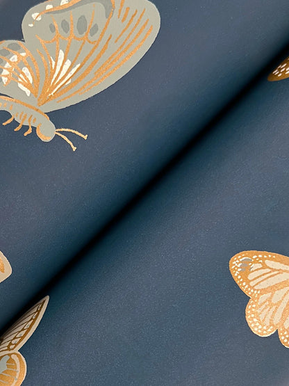 Rifle Paper Co. Butterfly House Wallpaper - Navy