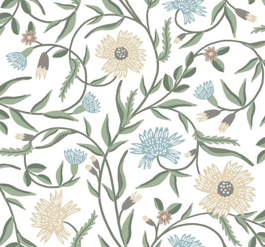 Rifle Paper Co. 3rd Edition Aster Wallpaper - White
