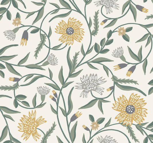 Rifle Paper Co. 3rd Edition Aster Wallpaper - Gold
