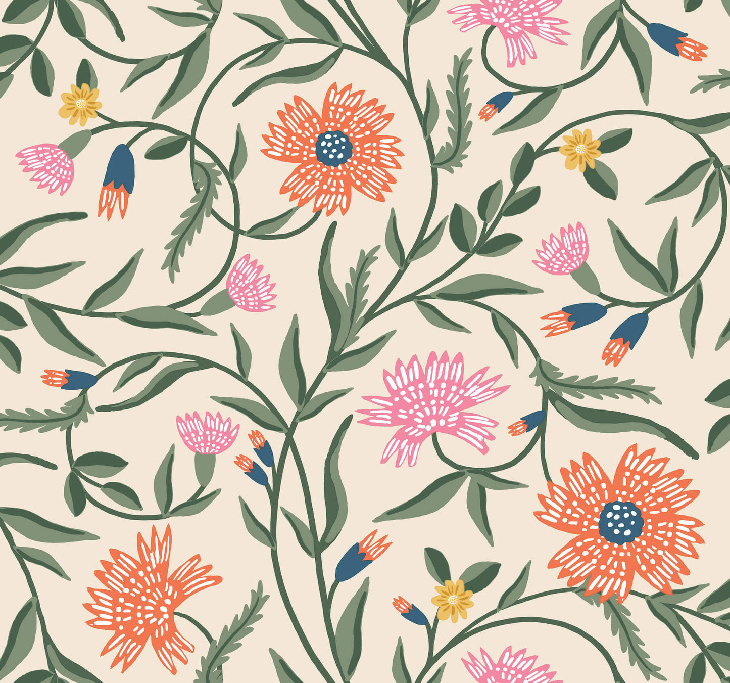 Rifle Paper Co. Aster Wallpaper - Coral