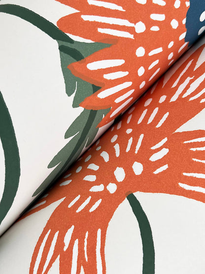 Rifle Paper Co. Aster Wallpaper - Coral