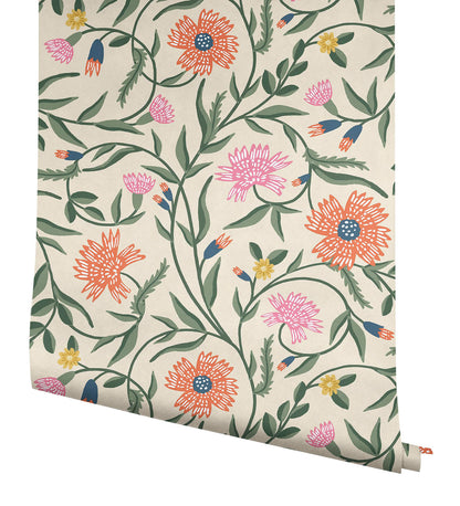 Rifle Paper Co. Aster Wallpaper - Coral