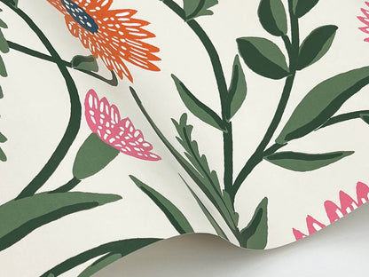 Rifle Paper Co. Aster Wallpaper - Coral