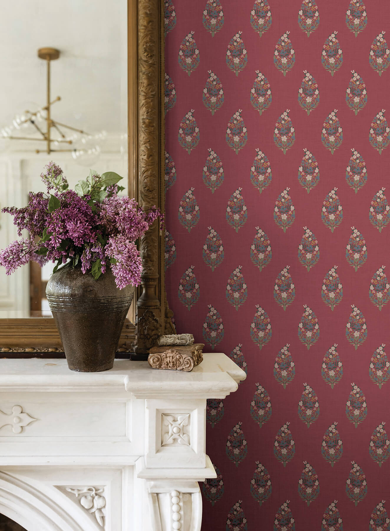 Rifle Paper Co. 3rd Edition Paisley Wallpaper - Burgundy