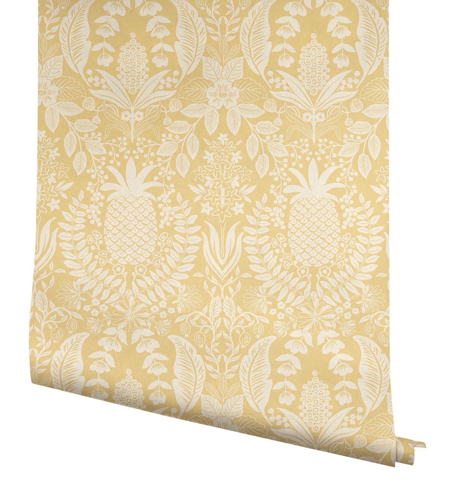 Rifle Paper Co. Pineapple Damask Wallpaper - Yellow