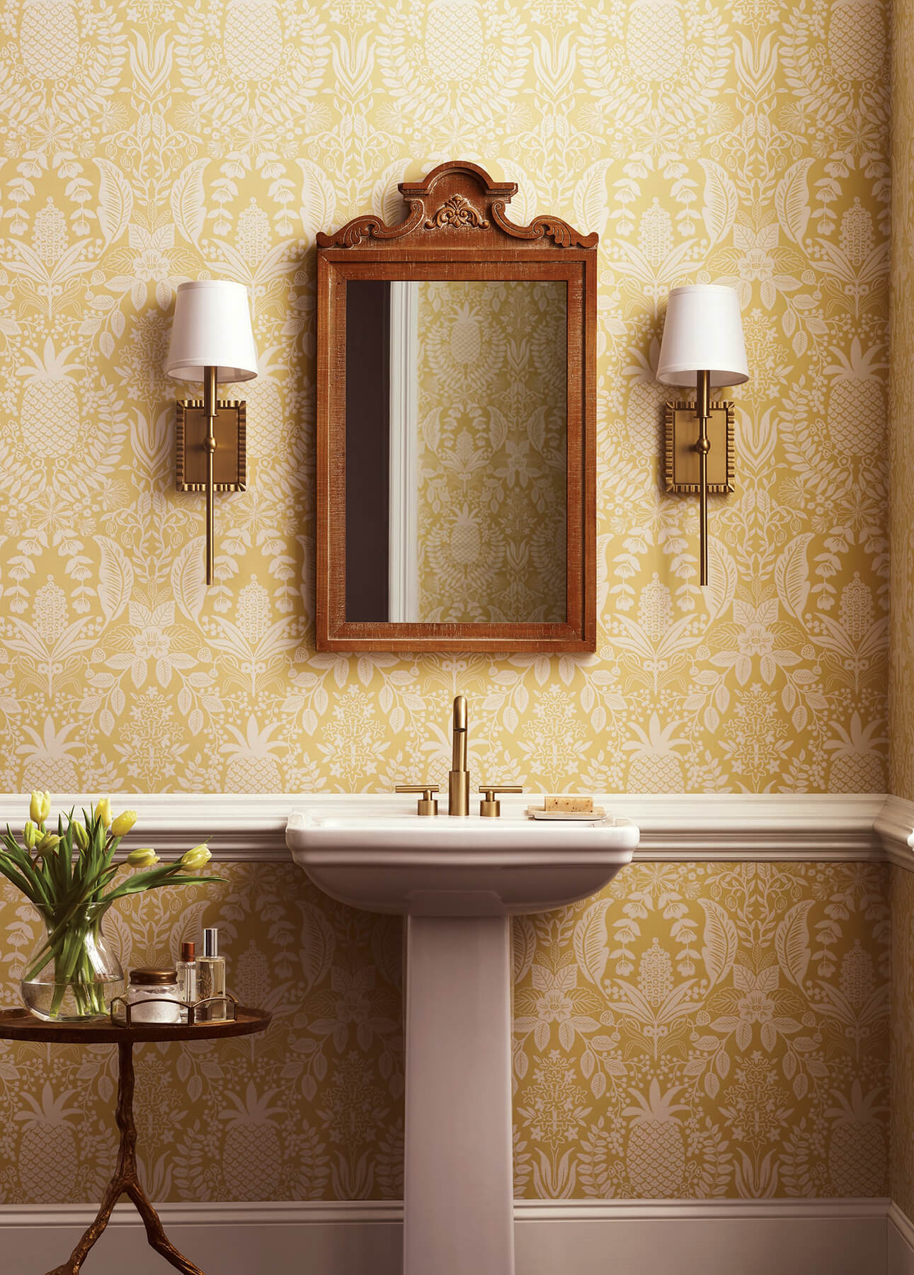 Rifle Paper Co. Pineapple Damask Wallpaper - Yellow