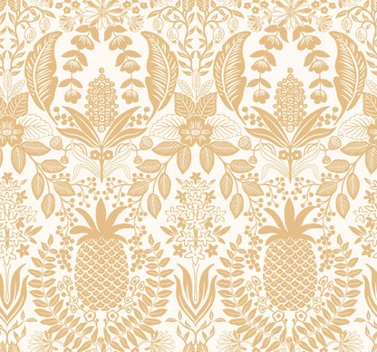 Rifle Paper Co. Pineapple Damask Wallpaper - Gold