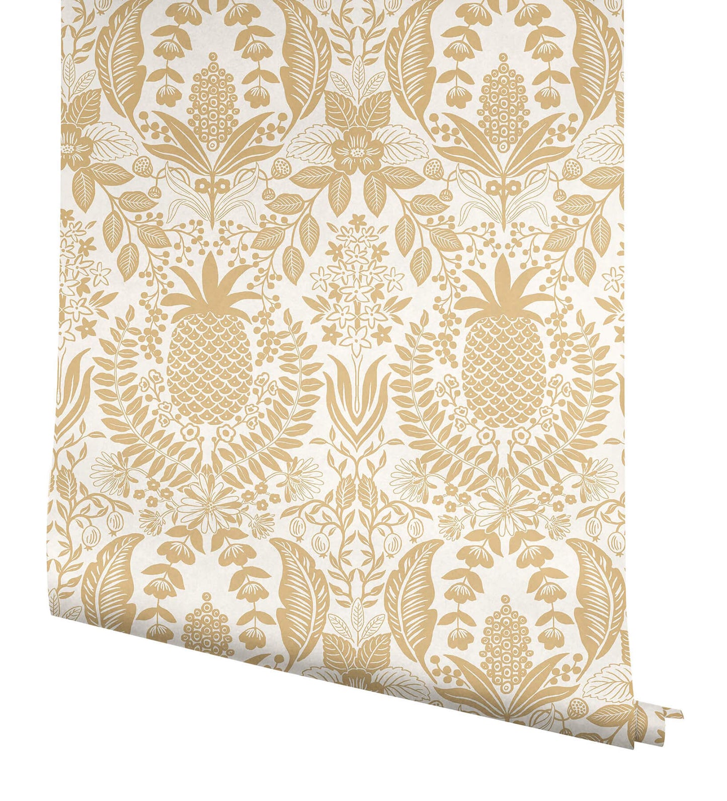 Rifle Paper Co. Pineapple Damask Wallpaper - Gold