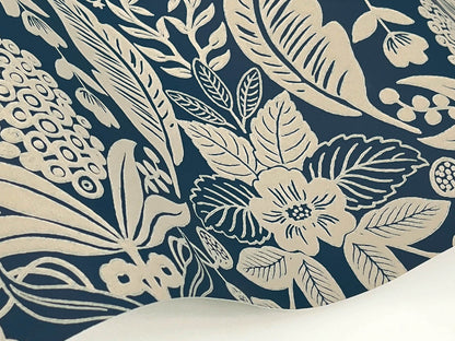 Rifle Paper Co. Pineapple Damask Wallpaper - Navy