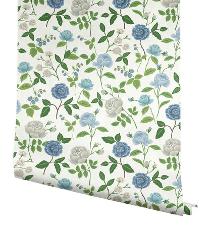 Rifle Paper Co. Roses Wallpaper - Blue