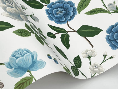 Rifle Paper Co. Roses Wallpaper - Blue