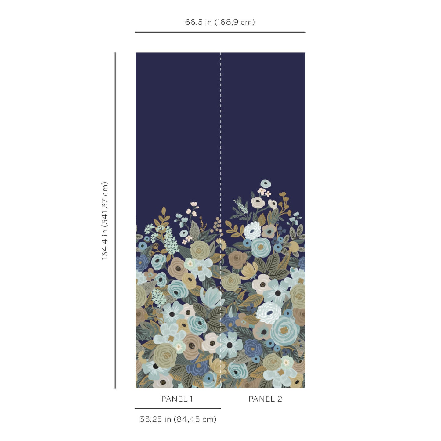 Rifle Paper Co. 3rd Edition Garden Party Wall Mural - Navy
