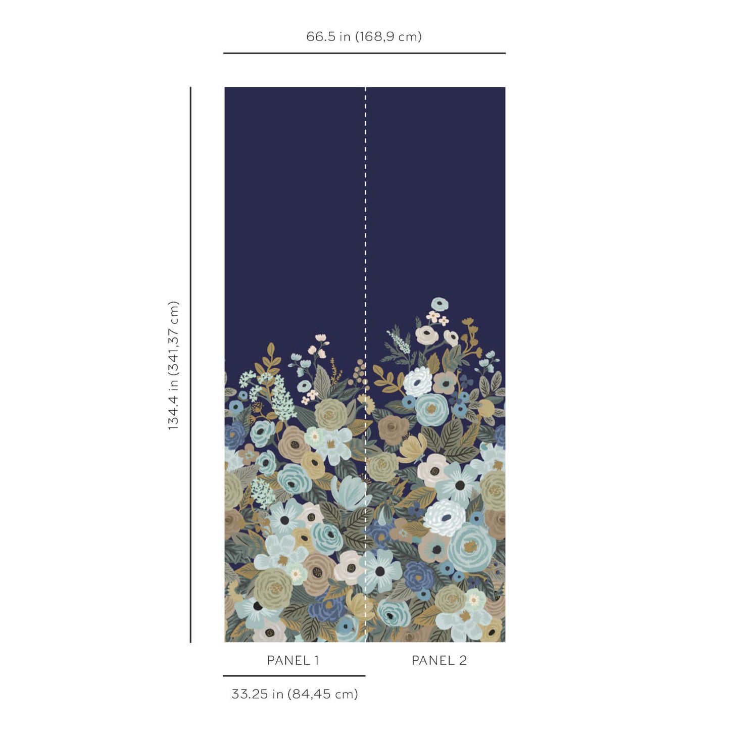 Rifle Paper Co. Garden Party Wall Mural - Navy