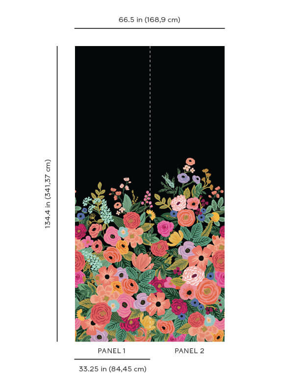 Rifle Paper Co. Garden Party Wall Mural - Black