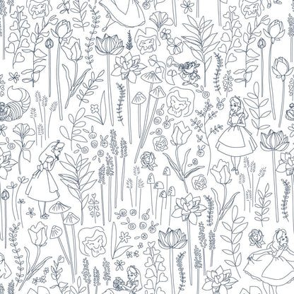 Disney Alice in Wonderland Garden Peel & Stick Wallpaper - Navy