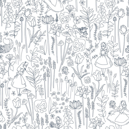 Disney Alice in Wonderland Garden Peel & Stick Wallpaper - Navy