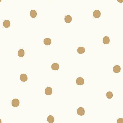 Large Dots Peel & Stick Wallpaper - Gold on White