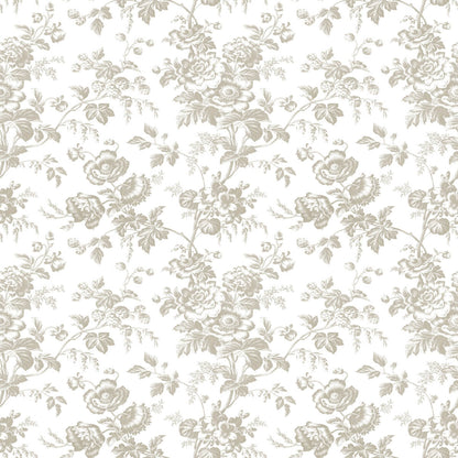 Toile Resource Library Anemone Toile Wallpaper - Brown